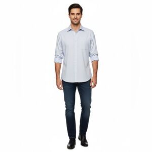 Robert Talbott Men’s Dress Shirt 16–35 Light Blue Long Sleeve Button Down